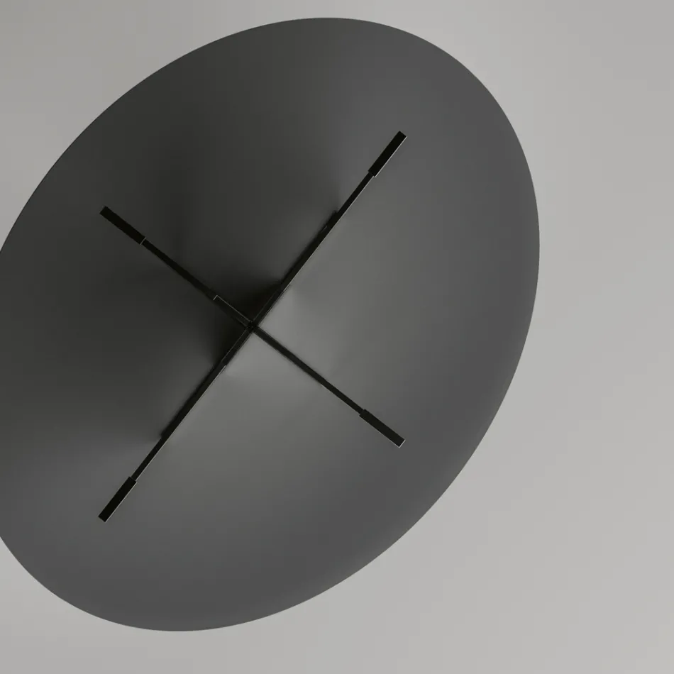 Ovale eettafel met glazen blad en onderstel Made in Italy - Tiseo Viadurini