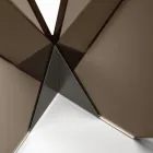 Ovale eettafel met glazen blad en onderstel Made in Italy - Tiseo Viadurini