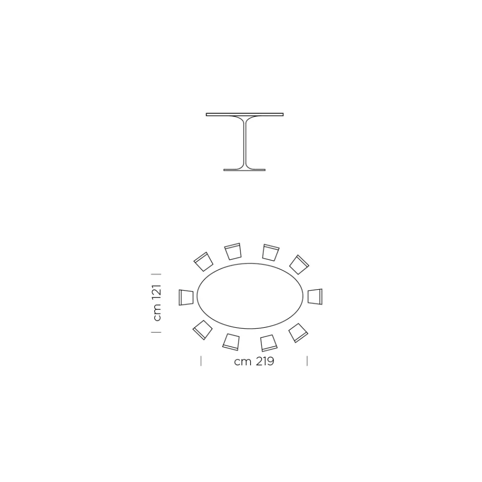 Ovale eettafel met luxe Made in Italy Fenix-blad - Dollars Viadurini