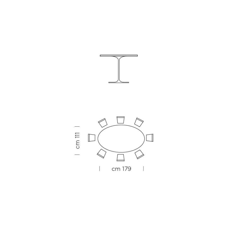 Ovale eettafel met luxe Made in Italy Fenix-blad - Dollars Viadurini