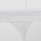 Ovale eettafel met Carrara marmeren blad Gemaakt in Italië - Nero Viadurini