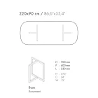 Ovale eettafel van porselein, aardewerk en metaal Made in Italy - Emilio Viadurini