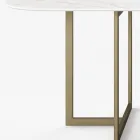 Ovale eettafel van porselein, aardewerk en metaal Made in Italy - Emilio Viadurini