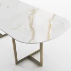 Ovale eettafel van porselein, aardewerk en metaal Made in Italy - Emilio Viadurini