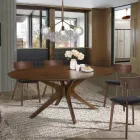 Ovale eettafel in Mdf met massief houten structuur - Fulmine Viadurini