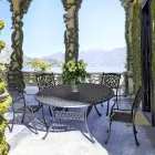 Eettafel voor buiten in wit of antraciet geverfd aluminium - Quick Viadurini