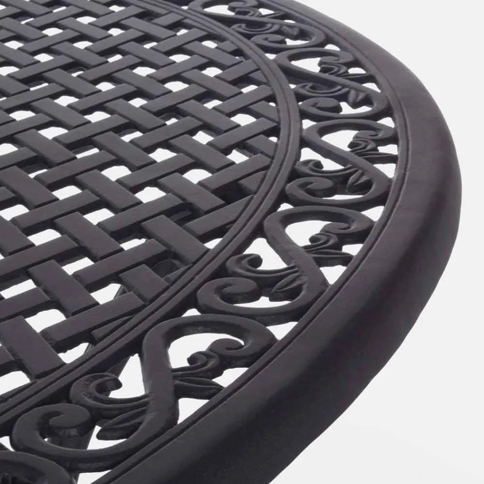 Eettafel voor buiten in wit of antraciet geverfd aluminium - Quick Viadurini