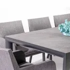 Buiten eettafel in keramiek en aluminium, Homemotion - Salem Viadurini