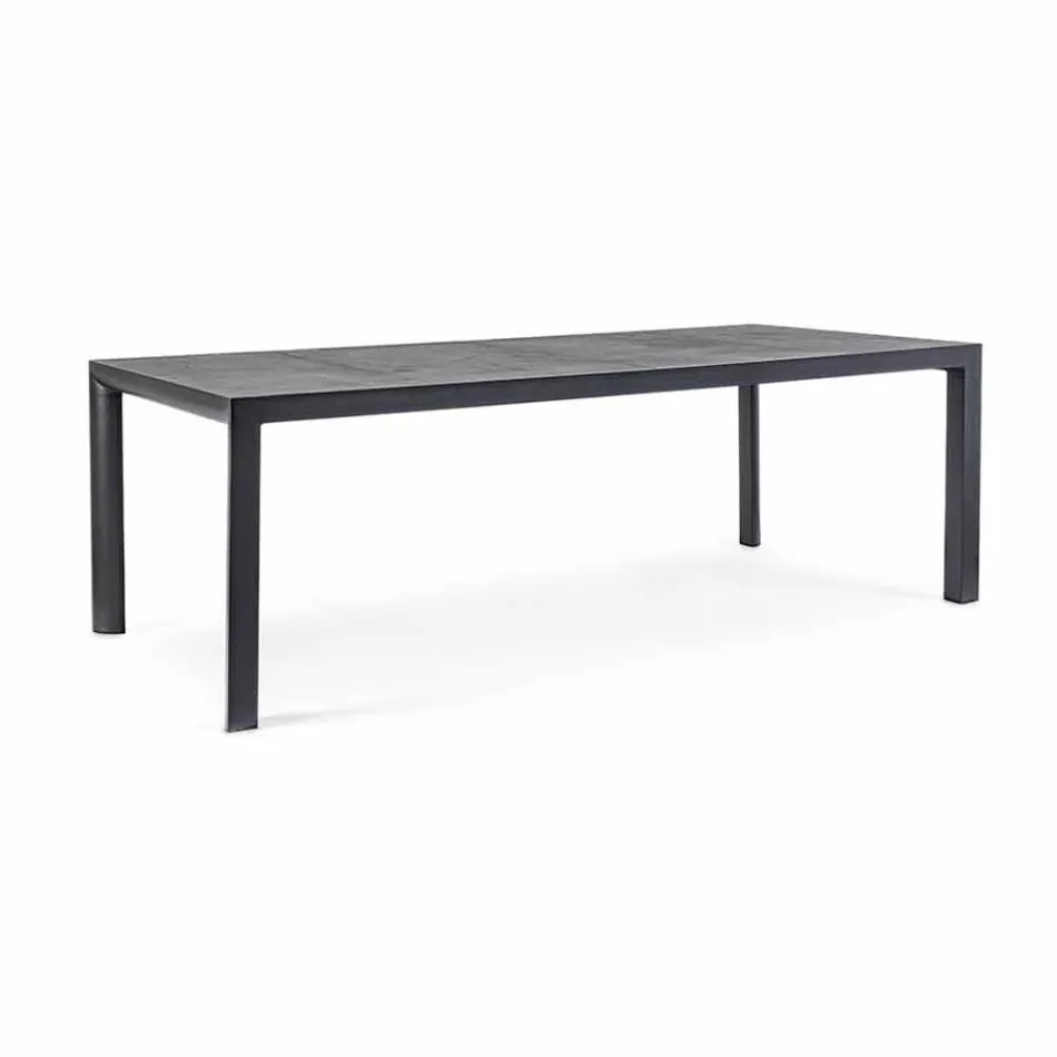 Buiten eettafel in keramiek en aluminium, Homemotion - Salem Viadurini