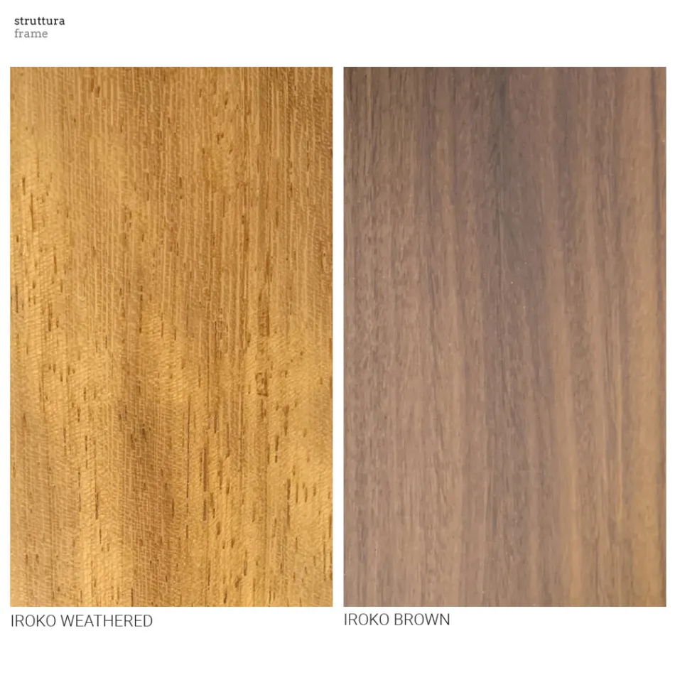 Tuintafel in Iroko-hout en steengoed Made in Italy - Bresson Viadurini