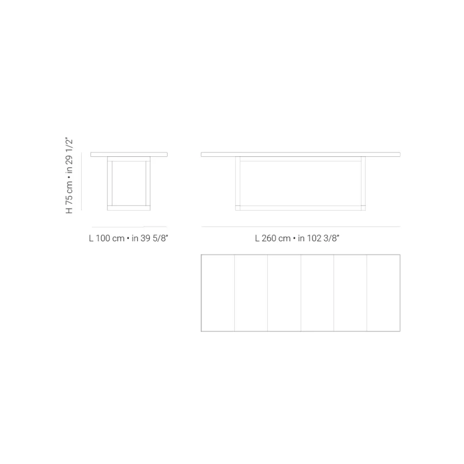 Tuintafel in Iroko-hout en steengoed Made in Italy - Bresson Viadurini