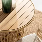 Tuineettafel in aluminium en teakblad-Svlk - Matter Viadurini