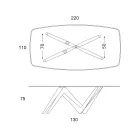 Eettafel met glazen blad en polyurethaan poten 2 maten - Stalto Viadurini