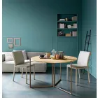 Moderne opklapbare eettafel in hout en metaal Made in Italy - Menelao Viadurini