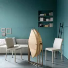 Moderne opklapbare eettafel in hout en metaal Made in Italy - Menelao Viadurini