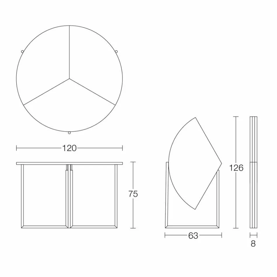 Moderne opklapbare eettafel in hout en metaal Made in Italy - Menelao Viadurini