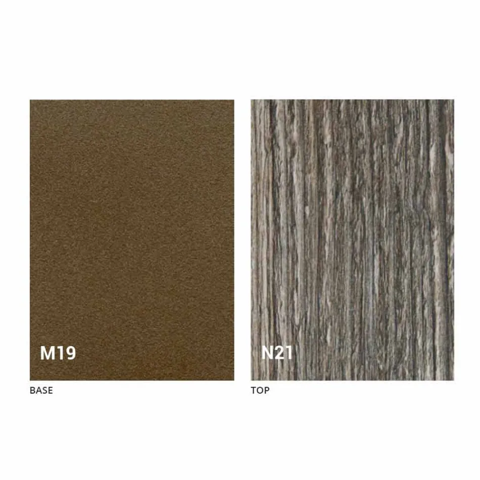 Moderne opklapbare eettafel in hout en metaal Made in Italy - Menelao Viadurini