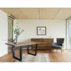 Eettafel geplateerd in Masellato geknoopt eikenhout Made in Italy - Pilar Viadurini