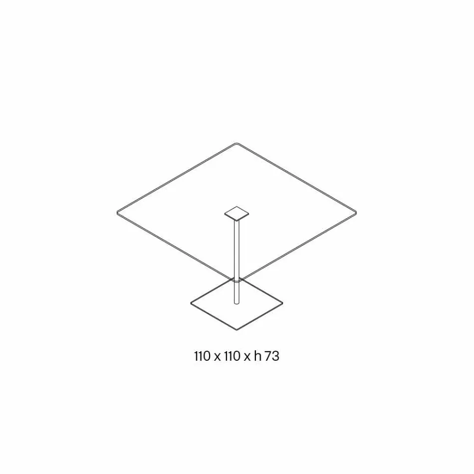 Vierkante eettafel in Extralight glas en metaal gemaakt in Italië - Dolce Viadurini