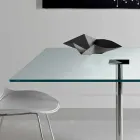 Vierkante eettafel in Extralight glas en metaal gemaakt in Italië - Dolce Viadurini