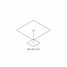 Vierkante eettafel in Extralight glas en metaal gemaakt in Italië - Dolce Viadurini