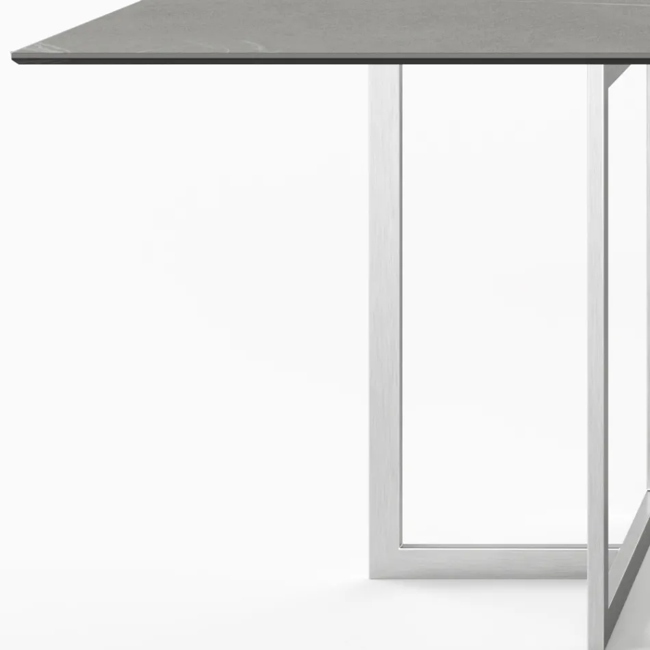 Rechthoekige eettafel in porseleinen aardewerk Made in Italy - Emilio Viadurini