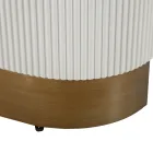 Rechthoekige houten eettafel versierd met reliëflijnen - Rachel Viadurini