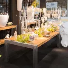 Rechthoekige eettafel in eiken en roestvrij oplichting Viadurini