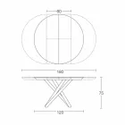 Ronde uitschuifbare eettafel met houten blad Made in Italy - Crodino Viadurini