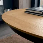 Ronde uitschuifbare eettafel met houten blad Made in Italy - Crodino Viadurini