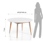 Ronde eettafel uitschuifbaar tot 160 cm in Mdf en hout - Ciacco Viadurini