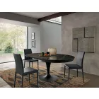 Ronde uitschuifbare eettafel in Laminam-keramiek Made in Italy - Lupetto Viadurini
