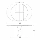 Ronde uitschuifbare eettafel in Laminam-keramiek Made in Italy - Lupetto Viadurini