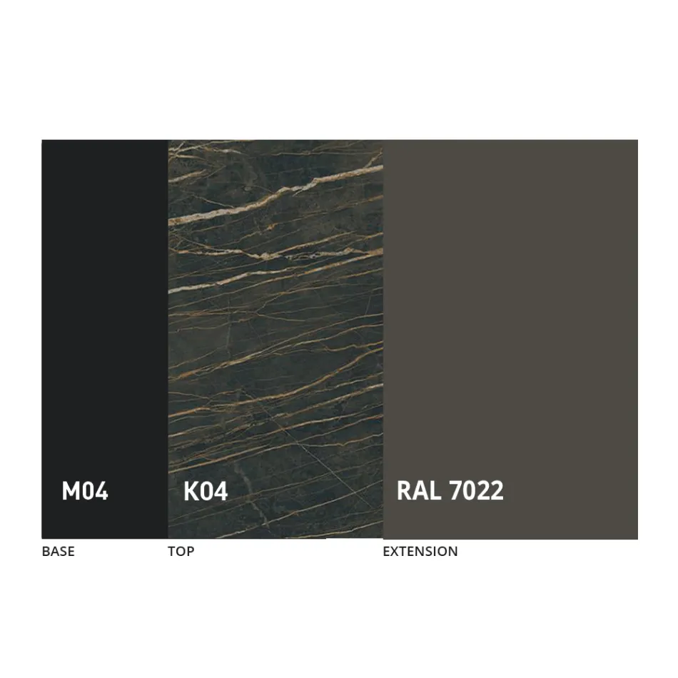 Ronde uitschuifbare eettafel in Laminam-keramiek Made in Italy - Lupetto Viadurini