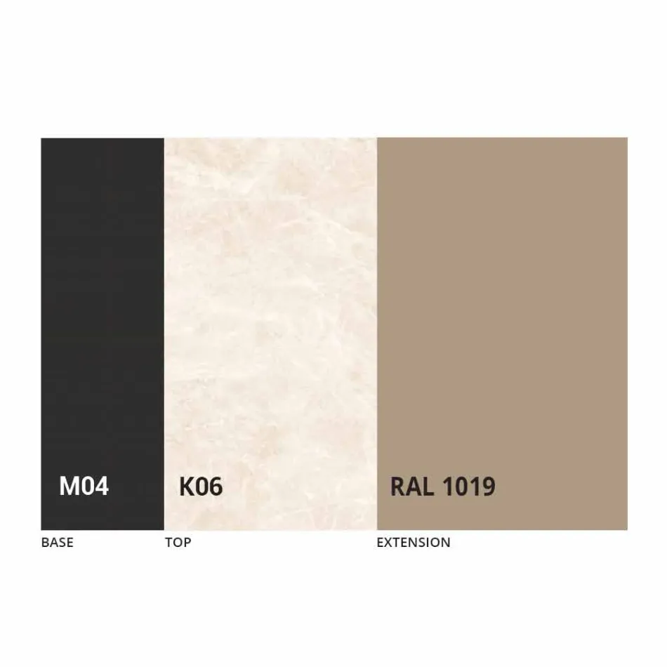 Ronde uitschuifbare eettafel in Laminam-keramiek Made in Italy - Lupetto Viadurini