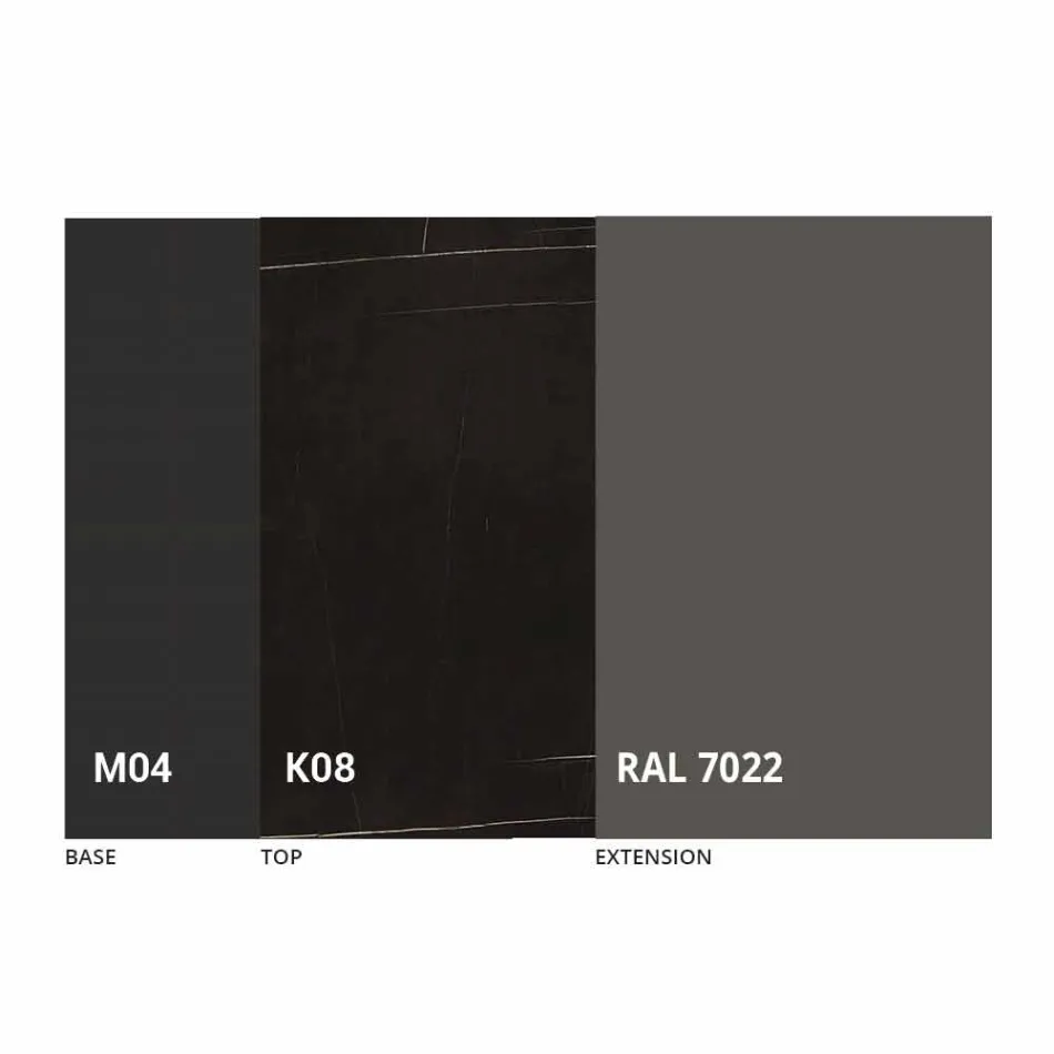 Ronde uitschuifbare eettafel in Laminam-keramiek Made in Italy - Lupetto Viadurini