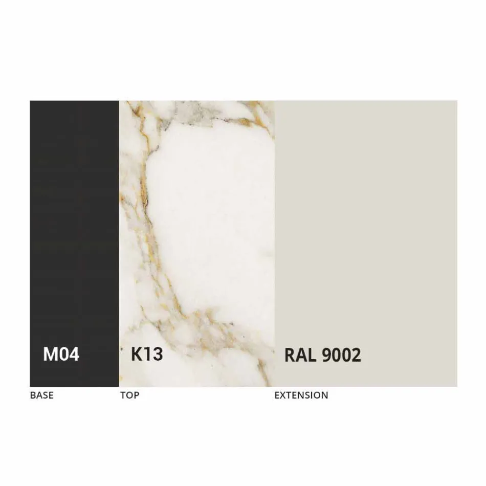 Ronde uitschuifbare eettafel in Laminam-keramiek Made in Italy - Lupetto Viadurini