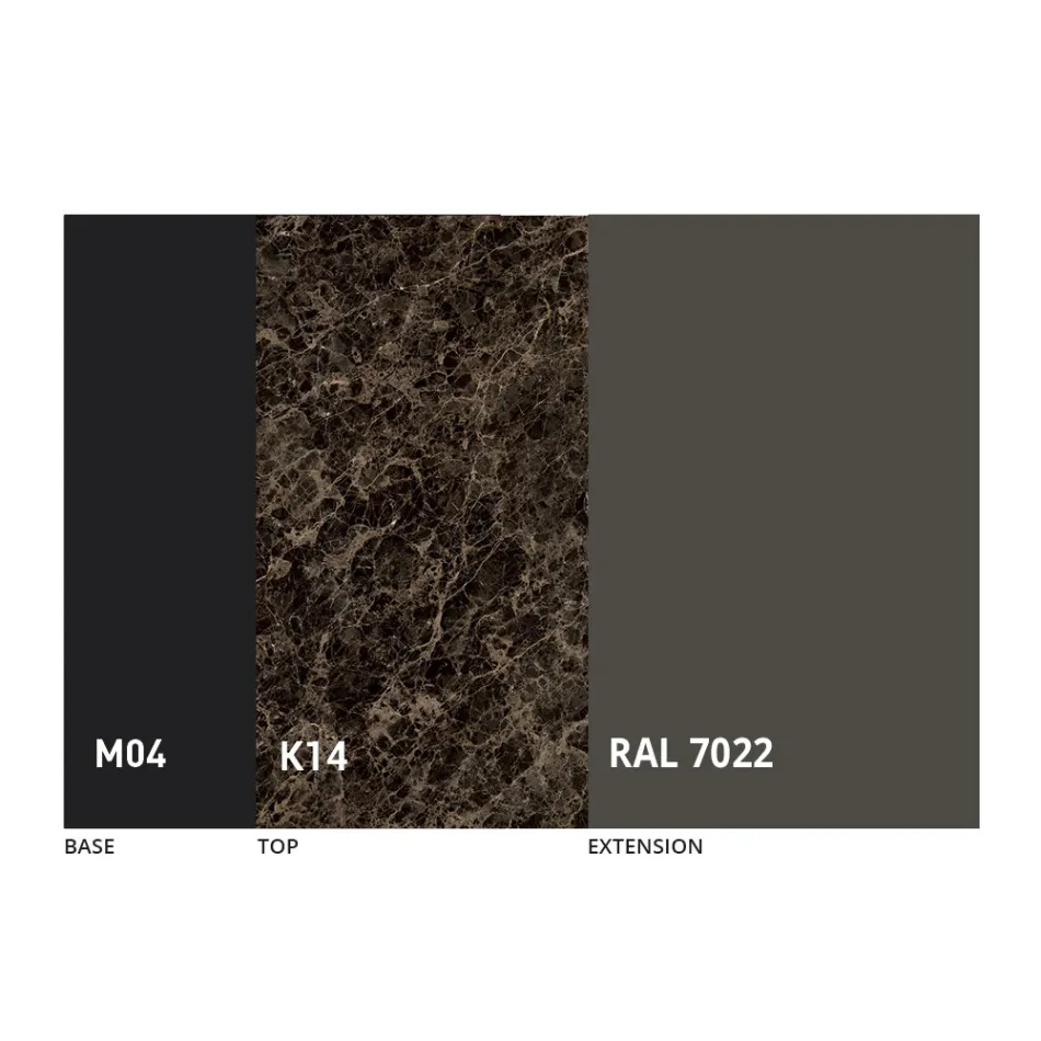 Ronde uitschuifbare eettafel in Laminam-keramiek Made in Italy - Lupetto Viadurini