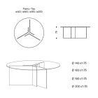 Ronde eettafel met onderstel en glazen blad Made in Italy - Charles Viadurini
