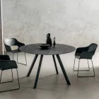 Ronde eettafel met gelaagd HPL-blad Made in Italy - Lingotto Viadurini