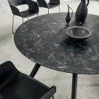 Ronde eettafel met gelaagd HPL-blad Made in Italy - Lingotto Viadurini