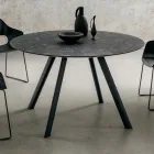 Ronde eettafel met gelaagd HPL-blad Made in Italy - Lingotto Viadurini