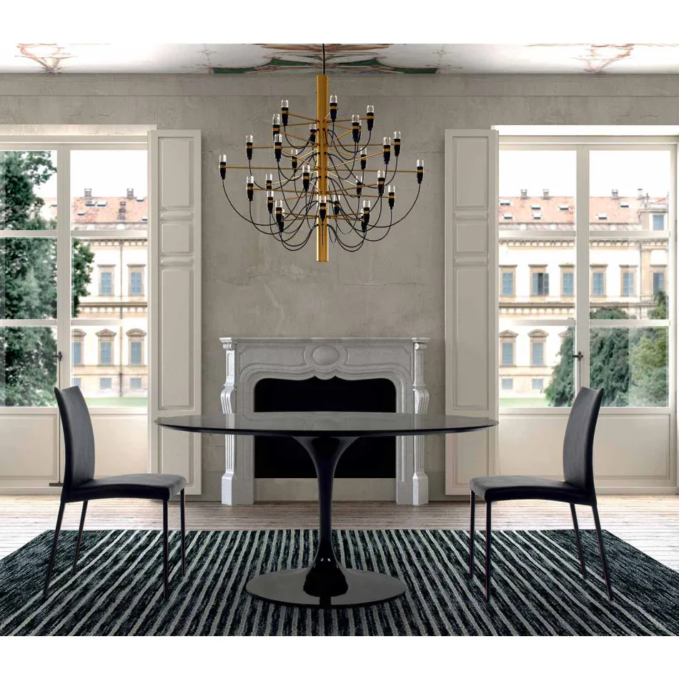 Ronde eettafel met laminaatblad Made in Italy – Dollars Viadurini