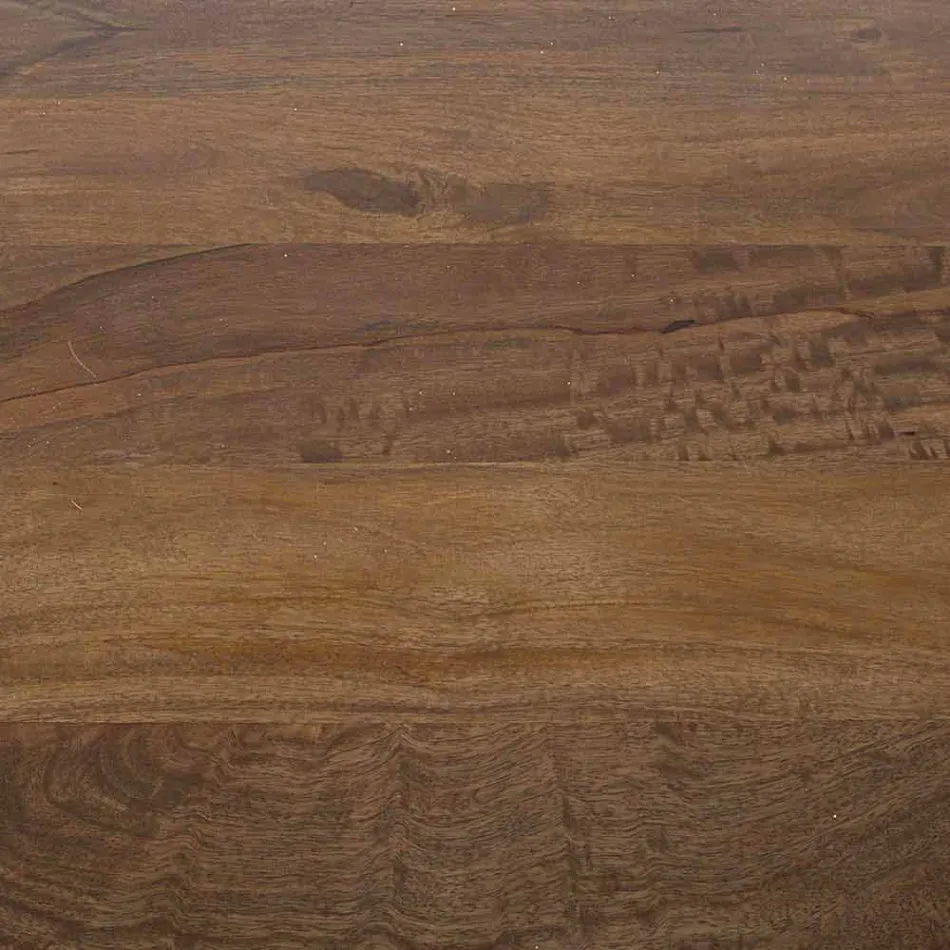 Homemotion Ronde eettafel met mangohouten blad - Rondolo Viadurini
