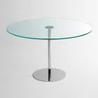 Ronde eettafel met Extralight glazen blad gemaakt in Italië - Dolce Viadurini