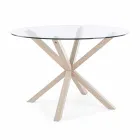 Homemotion Ronde eettafel met blad van gehard glas - Denda Viadurini