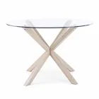 Homemotion Ronde eettafel met blad van gehard glas - Denda Viadurini
