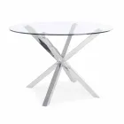 Homemotion Ronde eettafel met blad van gehard glas - Denda Viadurini