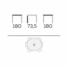 Ronde design eettafel in gepolijst steengoed en hout Made in Italy - Madame Viadurini