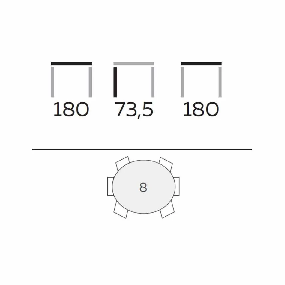 Ronde design eettafel in gepolijst steengoed en hout Made in Italy - Madame Viadurini